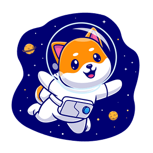 Astronaut corgi illustration representing Stellar Paws premium dog walking membership in Sydney